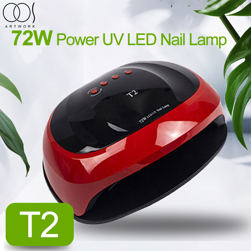 

72WLED Nail Dryer Lamp with 36Pcs Leds UV Lamp For Manicure Gel Nail Dryer Drying Polish Art Salon Manicure Tools, Red