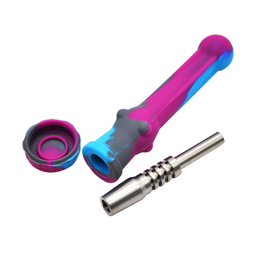 

Collector Kit With Stainless Steel Tip & Quartz Silicone Caps Oil Rigs Concentrate Pipes smoking