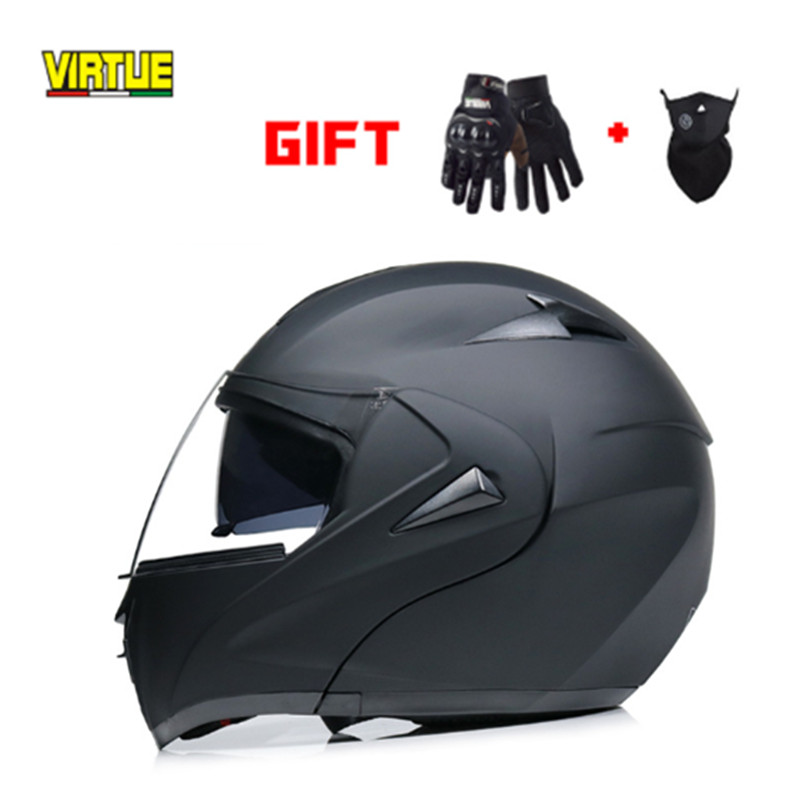

VIRTUE Flip Up Motorcycle helmet double lens children full face helmet men karting cool locomotive race cross country, 10