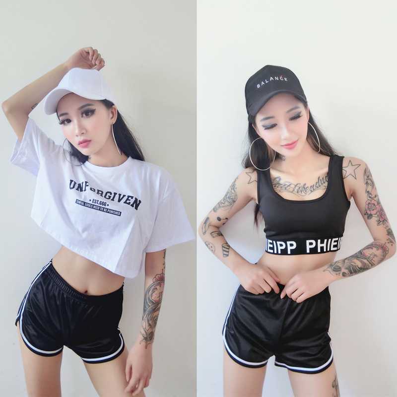

Summer Nightclub DJ Clothes Female Hip Hop Costume Rave Tops Pole Dance Shorts Practice Clothes For Women Jazz Dancing VDB1813, Vest