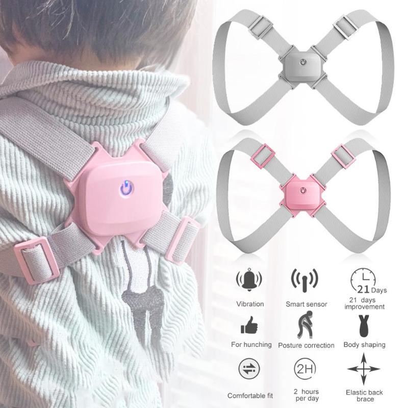 

Posture Corrector Corset Vibration Reminder Electronic Back Support Adjustable Belt Posture Brace Woman Man Smart Device, Pink