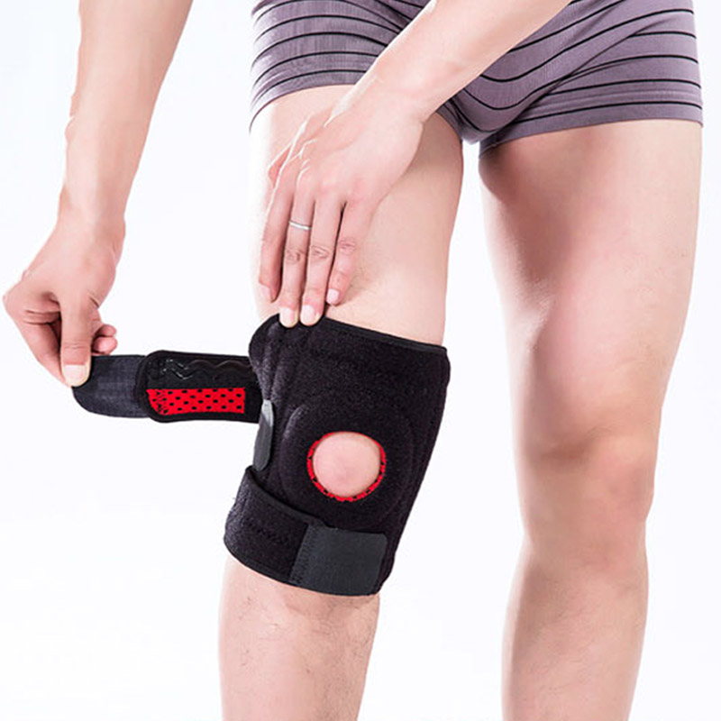 

Adjustable Elastic Knee Support Brace Kneepad Patella Knee Pads Hole Sports Kneepad Safety Guard Strap For Outdoor Sports, Red
