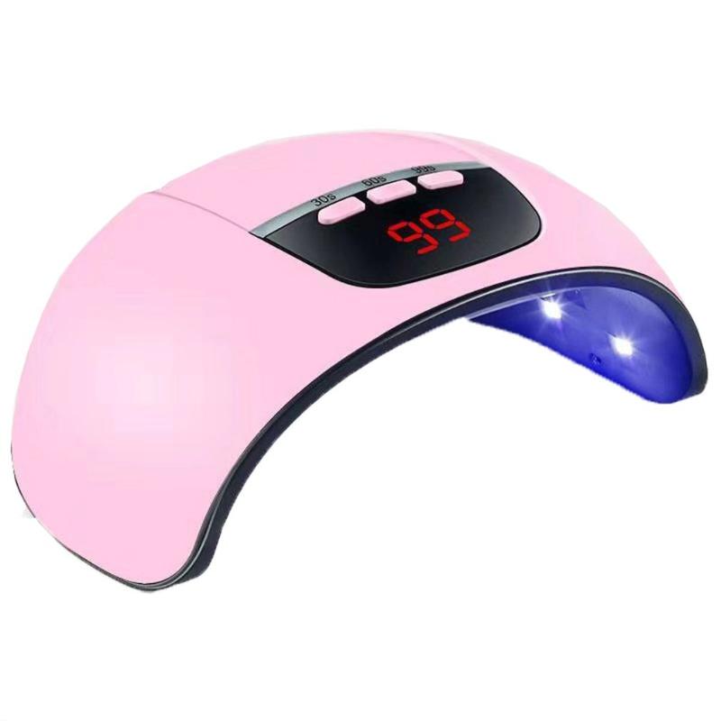

Nail Phototherapy Machine 15LED 45W Intelligent Induction Led Uv Nail Lamp Fast Roasting Dry Polish Glue Baking, Pink