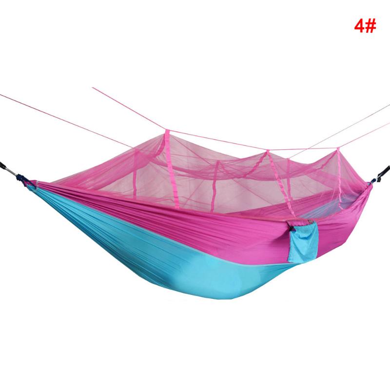 

Portable Double Swing Hammock Nylon Bed with Mosquito Net for CampingHiking PR Sale