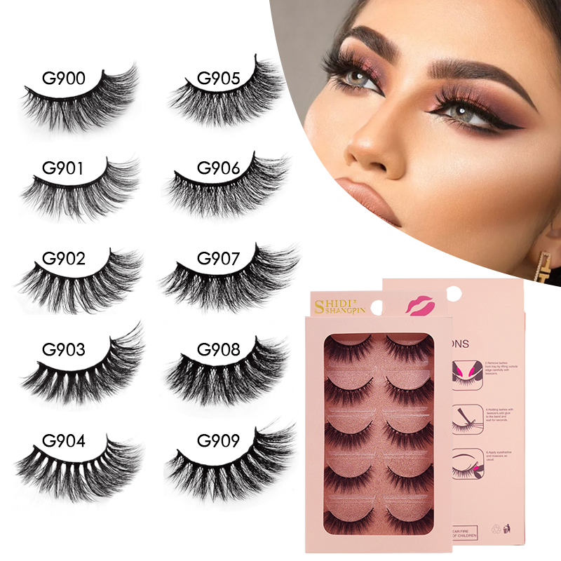 

YSDO 5 Pairs 3D Mink Eyelashes Fluffy Makeup Lashes Dramatic Fake Eyelashes Natural Long Volume False Wispy