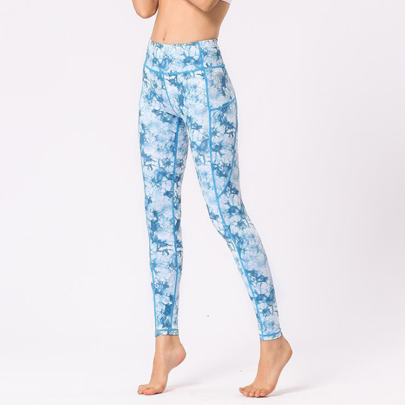 

Yoga Leggings High Waist Fitness Legging Sport Women Fitness Hips Leggings Yoga Pants Quick-Drying Breathable Blue Printed, As shown