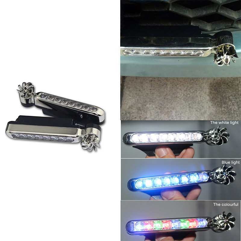 

8 LED Car Light Car Daytime Light Automatic Wind Power Wind Energy Running Lights No Need External Power Supply Headlight Lamp, As pic