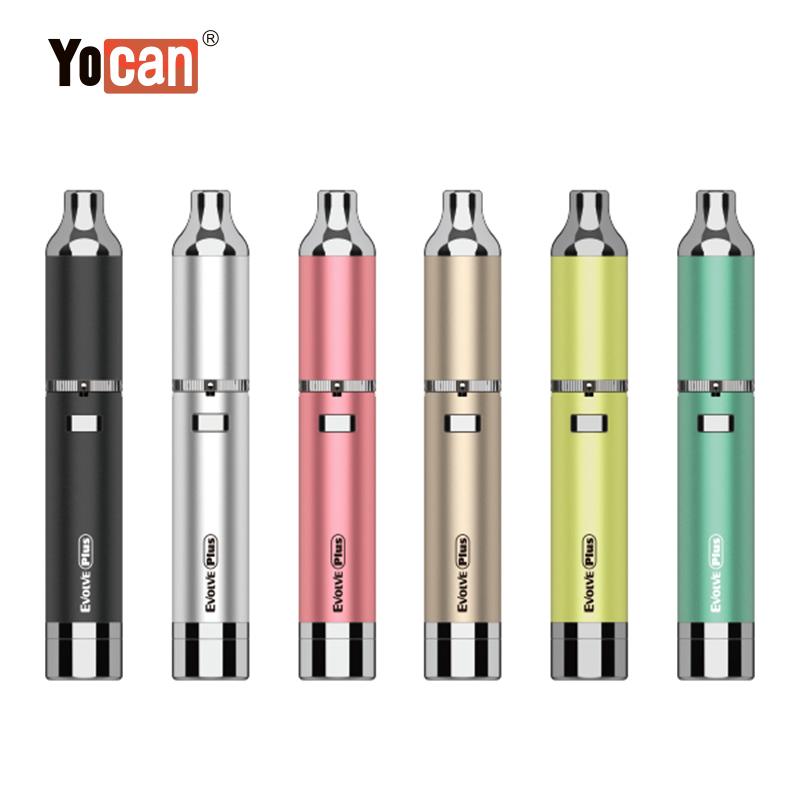 

100% Original Yocan Evolve Plus Wax Kit Quartz Dual Coil QDC E Cigarettes Starter Kits wax vaporizer vape pen 6 Colors newest