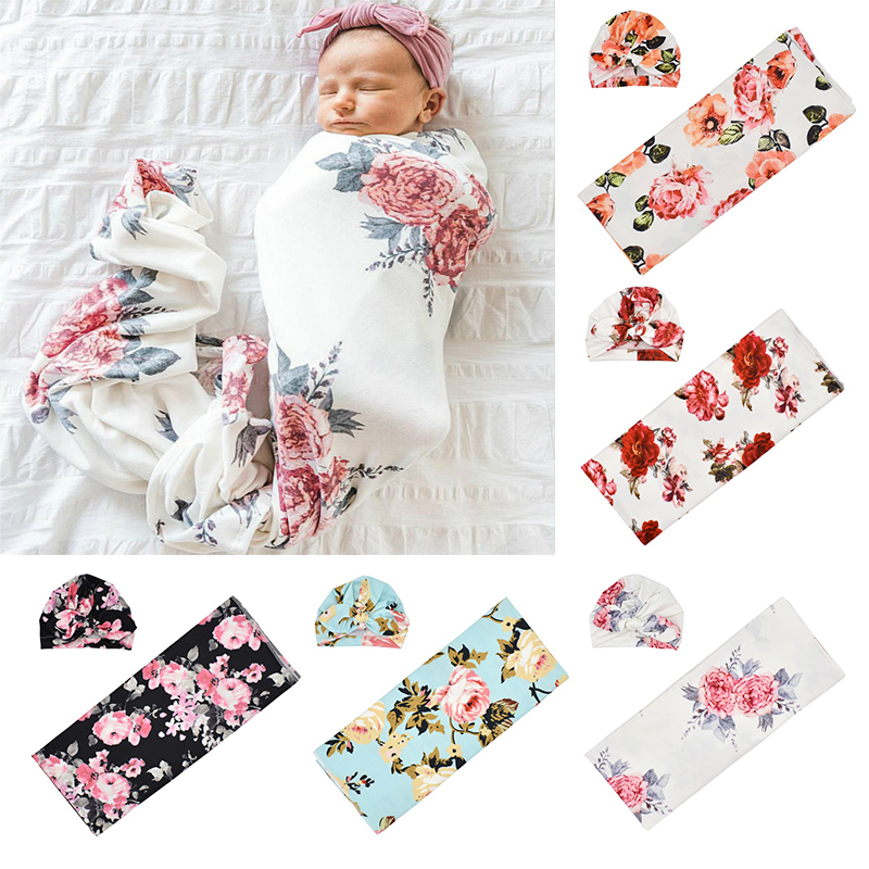 

Newborn Infant Kids Baby Boy Girl Wrapping Cloth Cap Set Swaddle Blanket Sleeping Bag Wrapping Towel Hat Photography Props 2Pcs, 80x80cm 03