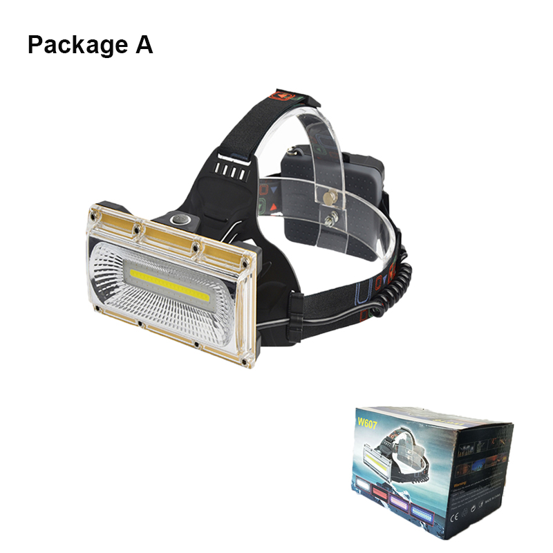 

50pcs LED COB head lamp light USB rechargeable highlight headlight torch waterproof 3 modes camping fishing running headlight