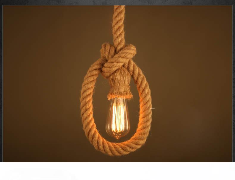 

Hemp Rope Chandelier Loft Pendant Lights Clothing Store Restaurant Lighting Vintage Creative Personality Industrial Pendnt Lamp