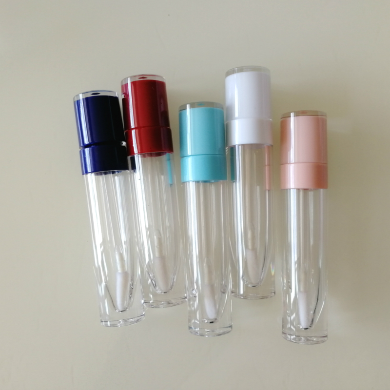 

Wholesale Makeup Lipgloss packaging 8ml empty lipgloss tubes round Clear lip gloss bottles Containers red pink lip gloss tube
