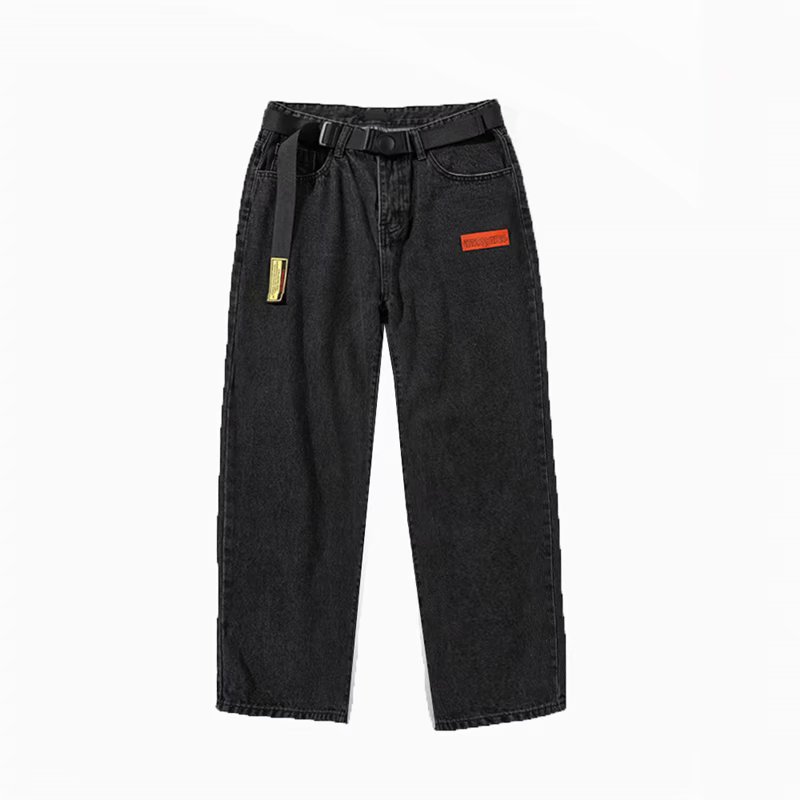 

New jeans male youth 2020 Fashion teenagers Denim straight loose wide leg trousers Korean version trend black wild students