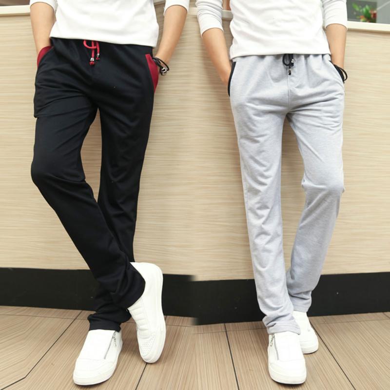 

Men Casual Slim Pants Thin Sweatpants Drawstring Waist Sports Workout Trousers Streetwear Ribbons Casual Pants Men Black Slim