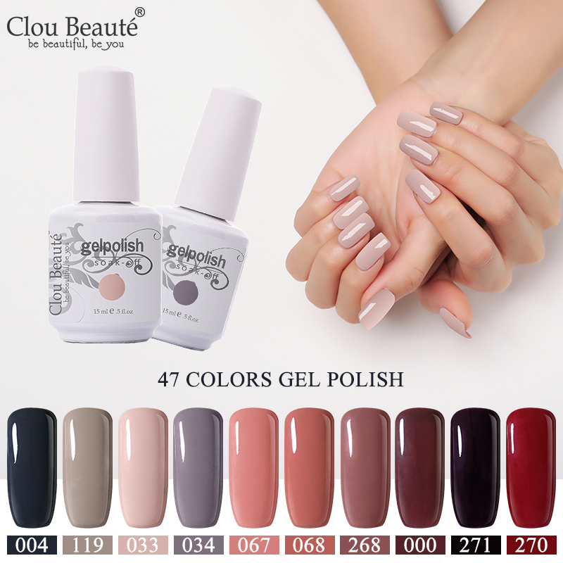

Clou Beaute 15ml 47 Colors Gellak UV Gel Polish Semi Permanent Varnish Nail Gel Polish Soak Off Hybrid Nail Art