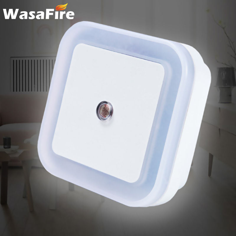 

EU US Plug Intelligent Sensor Control LED Night Light 110V 220V Mini Square Night Lights For Baby Room Bedroom Corridor Lamp