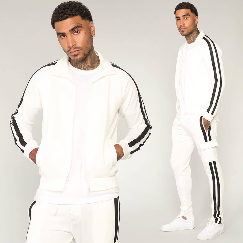 

2020 Men Autumn Hoodies Tracksuit Set Male Sweatshirt Sweatpants Multi-pocket Fashion Trousers High Street Jackets Jogger Set, Black