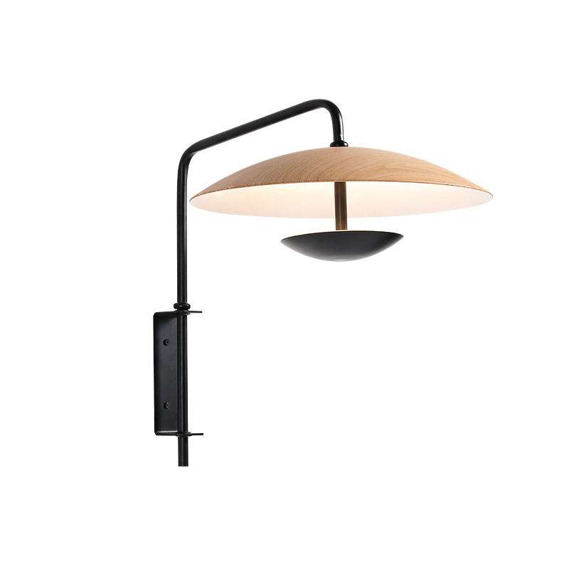 

Art Decoration Nordic Creative Modern Simple Iron LED Wall lamp Wood Wall light for Stairway beside bed hotel project