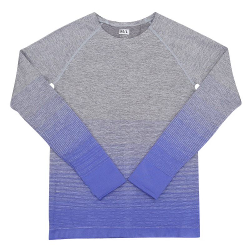 

winter sport Women gradient color long sleeve shirt elastic lady Yoga T-shirt Outdoor, Orange