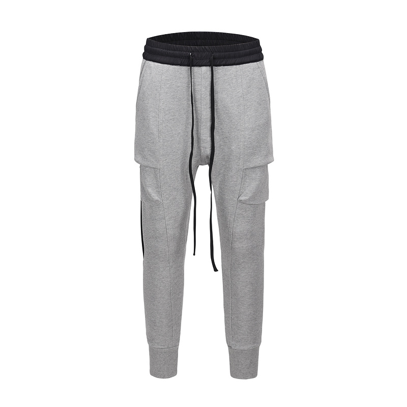 

High Quality Ribbon Elastic Retro Sports Pants Breathable Fabrics Sports Style Straight-leg Pants Men Women Loose Casual, Black