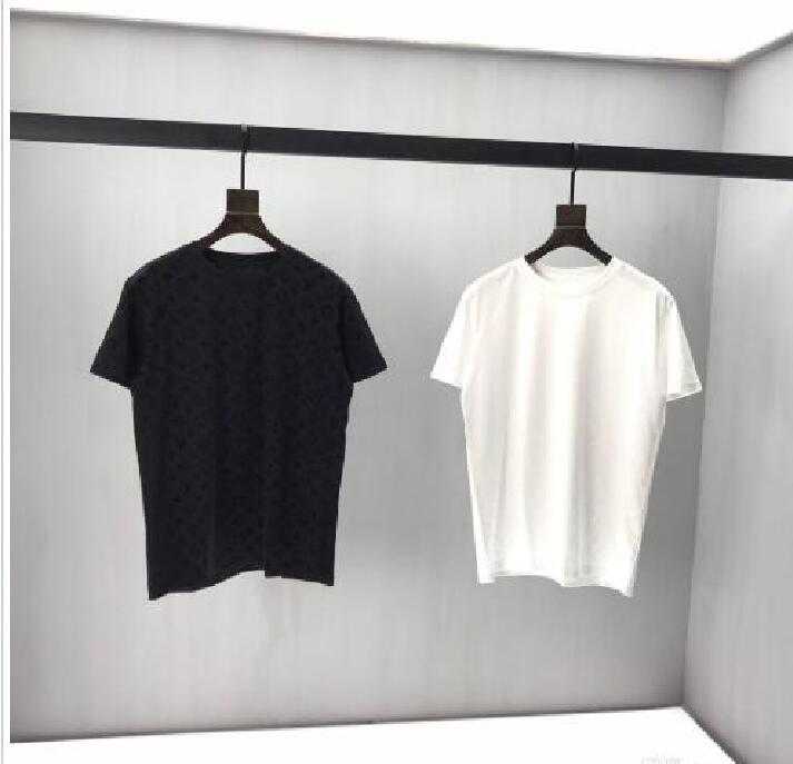 

Early spring new color block letter logo Short Sleeve Tee double strand fine cotton fabric black and white