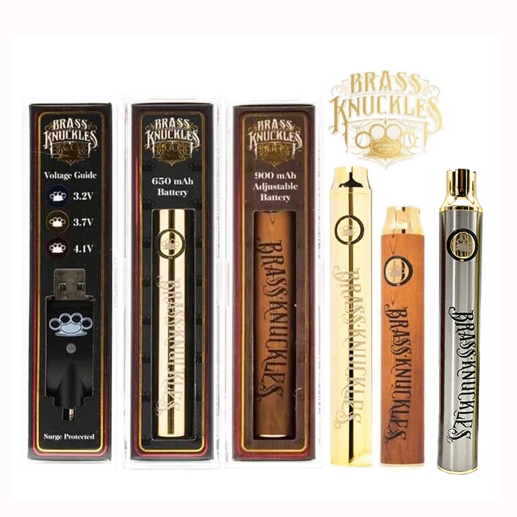 

Brass Knuckles Battery EVOD Twist Preheating Variable Voltage 900mAh dab Cartridge Battery Pen For 510 Thread Thick Oil Cartridge