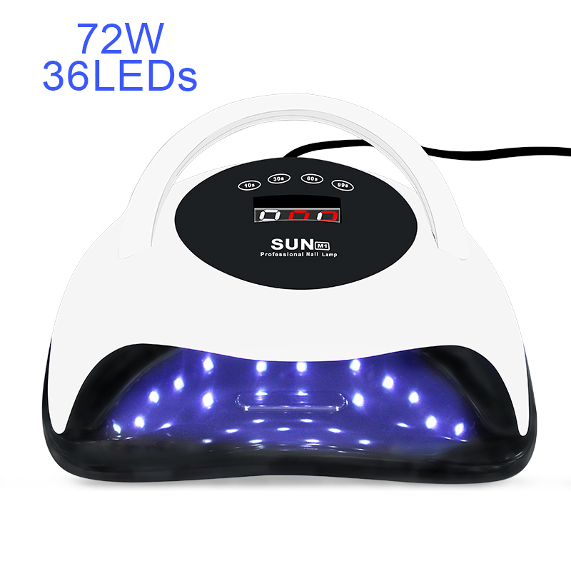 

72W LED Nail Lamp Nail Dryer Dual hands 36PCS LED UV Lamp For Curing UV Gel Polish With Motion Sensing Manicure Salon Tool, 24w pink