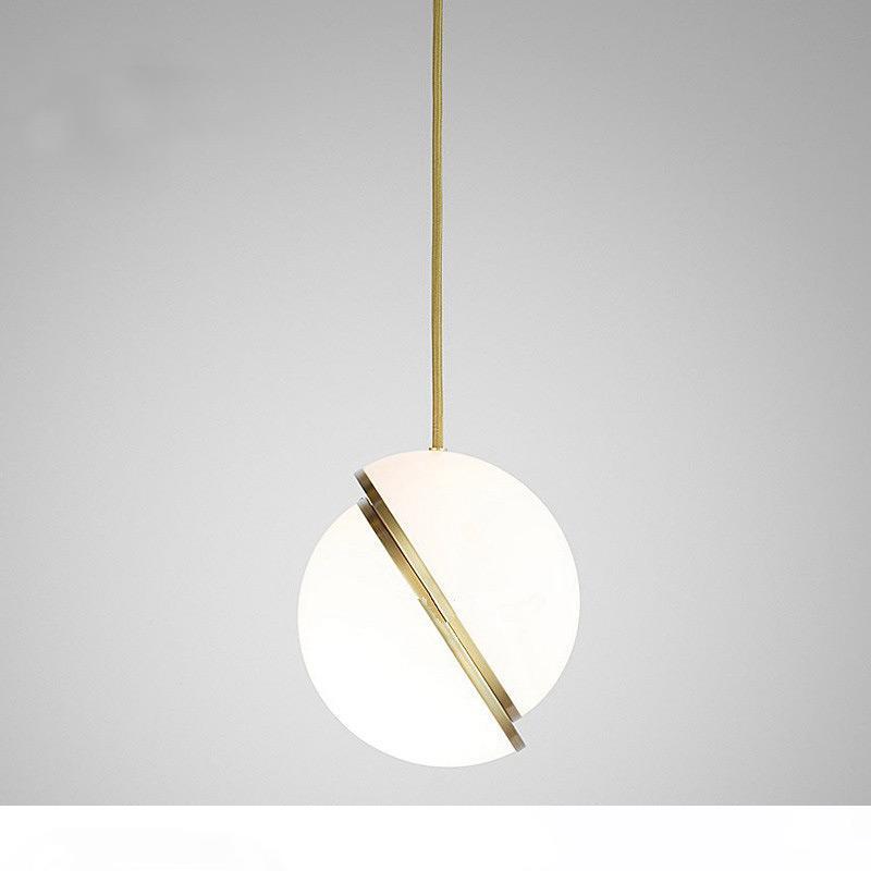 

Moon Ball Pendant Lights Loft Northern Europe Modern Plated Pendant Lamp AC 90-260V Originality Bedroom Hanglamp