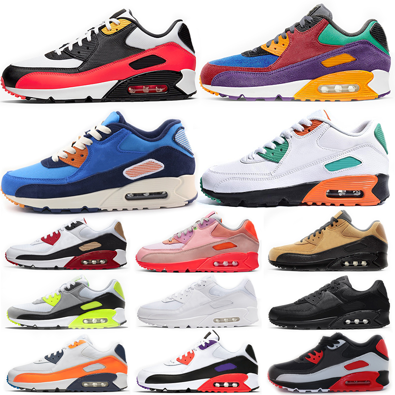 

New 90 Mens Sneakers Running Shoes Camo Green Orange Violet Bule Lahar Escape Game Royal Olive White Red Womens Sports Trainers, 28
