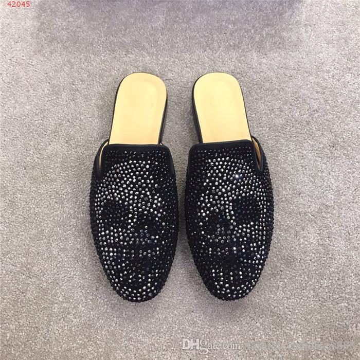 black sequin moccasins