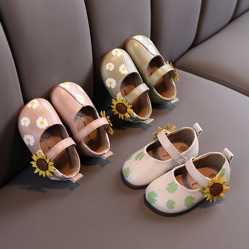 

Autumn Baby Shoes Chrysanthemum Princess Soft Bottom Shoes Baby Toddler Children's Babies for Girl, Pink