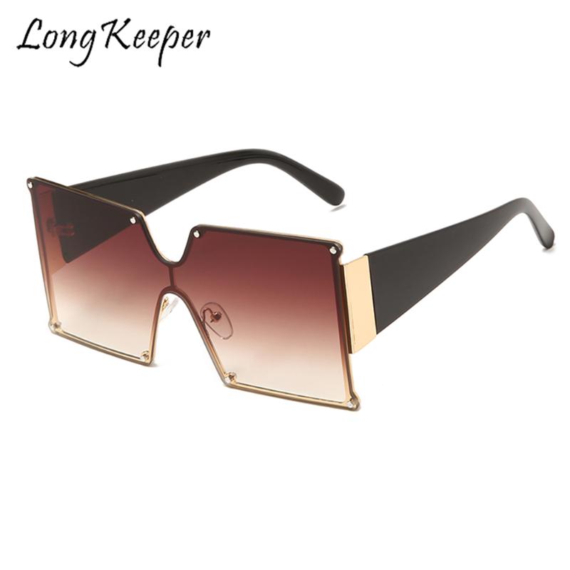 

Oversize Brown Sunglasses Women/Men 2020 Rimless Gradient Sun Glasses Vintage Shades Eyeglasses UV400