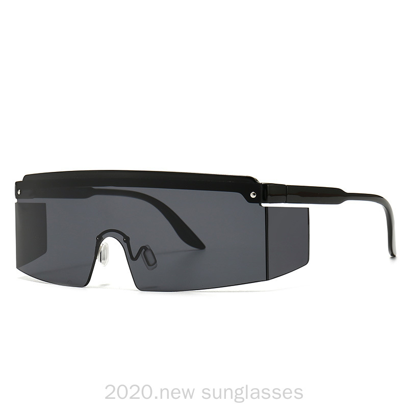 

big square sunglasses for women frameless gradient lens one piece male sun glasses rimless fashion uv400 metal with box FML