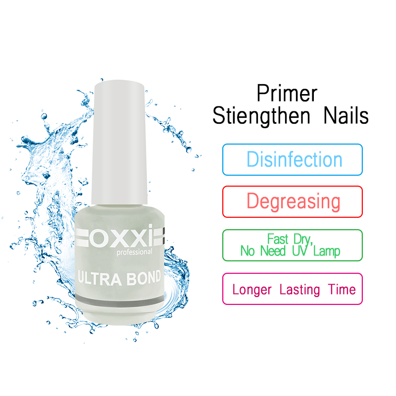 

OXXI Acid-free Nail Primer Manicure UV Gel Varnish for Nails Rubber Base Coat and No-Wipe Top Set Permanent Nail Polish Gel lak