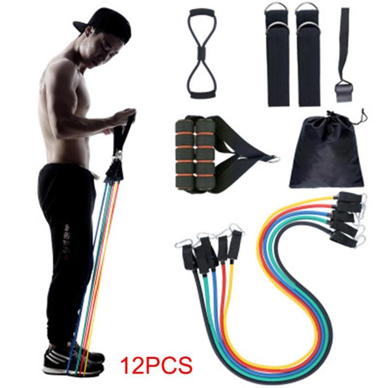 

Portable TPE Puller Yoga Pull Rope Training Bands Fitness Pull Rope Stretch Arm Apparatus Removable 12pcs/ Set Latex