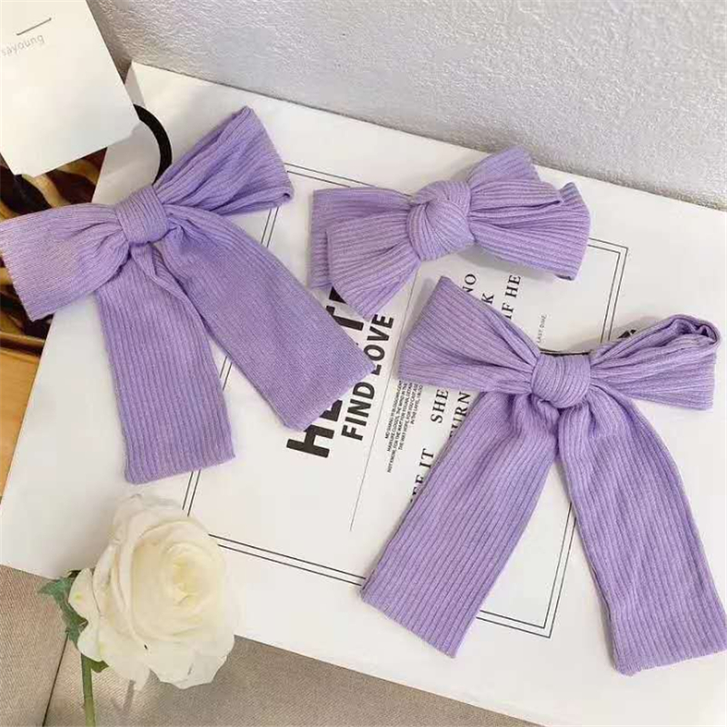 

9pcs/lot Romantic Large Fashion Cloth Girls Hair Band Trendy Spring Clip Casual Hair Clip Cute Ribbon Bow Princess Headdress, Hair rope