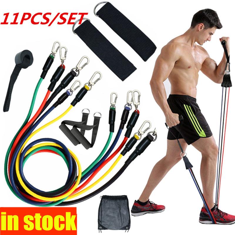 

11Pcs Resistance Bands Set Expander Pull Rope Yoga Exercise Fitness Rubber Tubes Band Stretch Training Home Gyms Workout Elastic