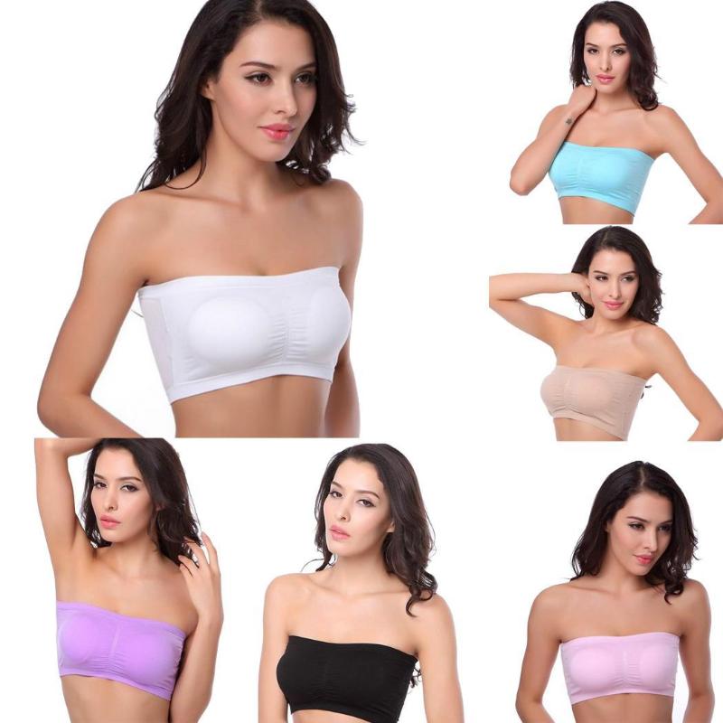 

Women One-piece Bra Vest Seamless Strapless Tube All Seasons Casual Casual Full Cup No Top Solid No Underwear, Purple