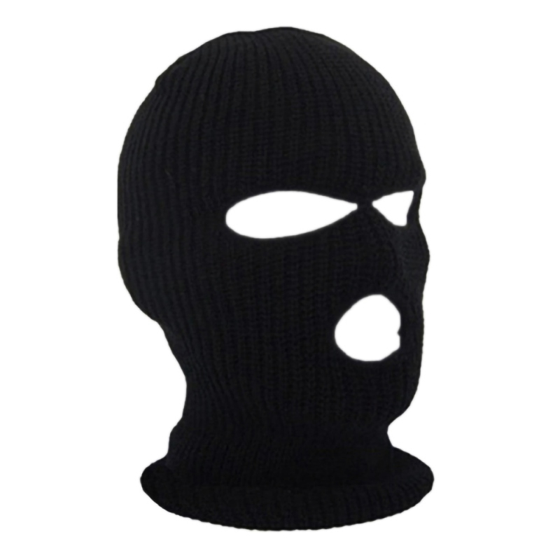 

3-Hole Ski Mask Balaclava Knit Hats Face Shield Beanie Caps Snow Winter Neck Warmer Bike Motorcycle Helmet Ski Face Covers #, Black