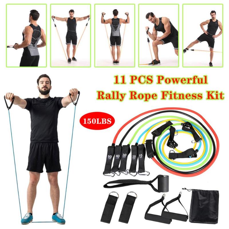 

11 Pcs Elastic Resistance Bands Sets Workout Rubber Elast Band For Fitness Sports Gym Exercise Equipment Training Pull Rope