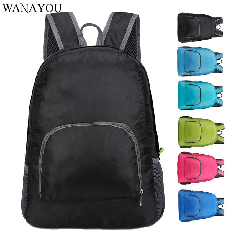 

WANAYOU Women Folding Outdoor Bags,Ultra Light Waterproof Hiking Camping Backpack,Unisex Running Gym Travel Cycling Backpack, Random color