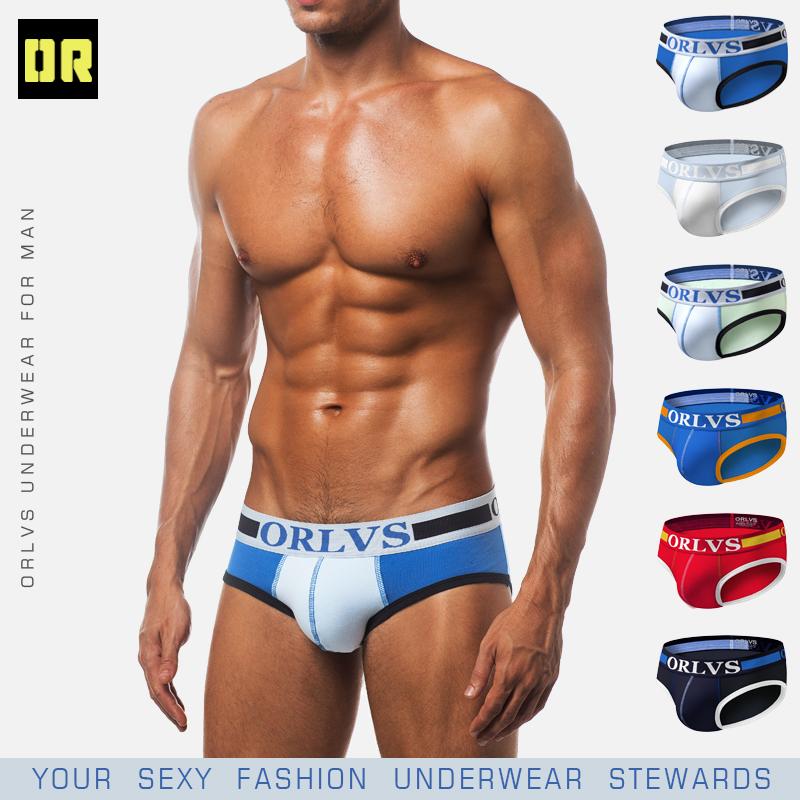 

ORLVS New Brand Men Underwear mesh Men Gay Briefs Sexy Cotton Panties Male Shorts Breathable Comfortable Underwear Male Briefs, Red