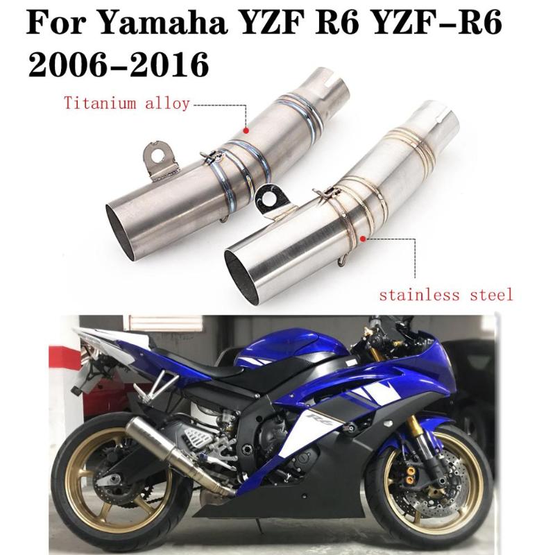 

Motorcycle Exhaust Escape Tail Exhaust Muffler Pipe Slip On Mid Link Connect Pipe Stainless Steel for YZF R6 YZF-R6 2006-2020