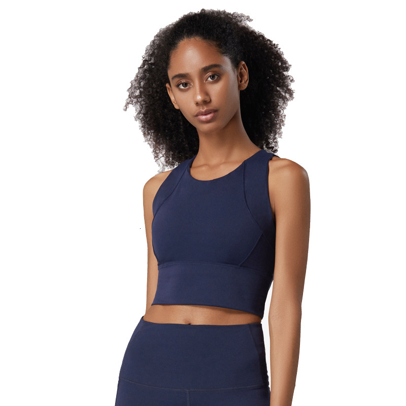 

Yoga Top Women Fitness Nylon Seamless Sports T Shirt Sexy Slim Bodybuilding underwear bra Push-up Quick Dry Crop Top, Black