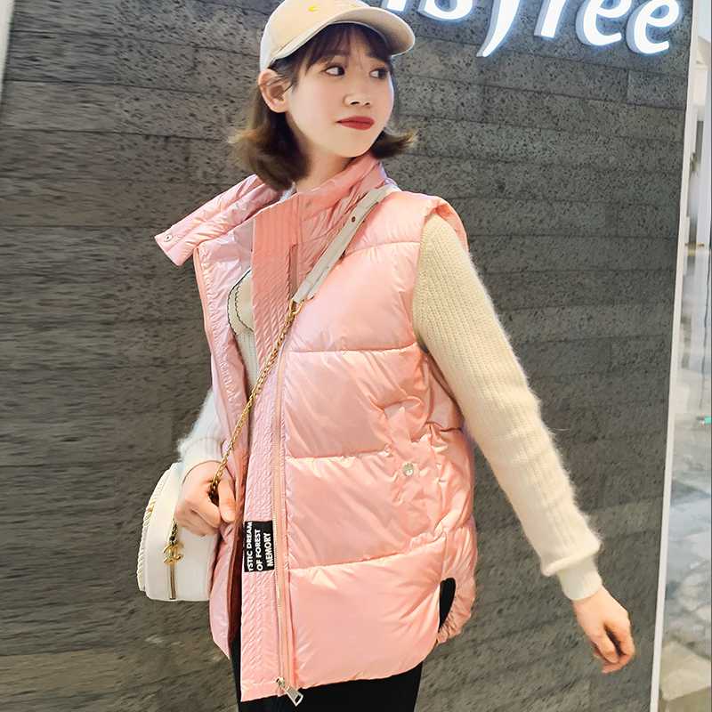 

Winter Vests Women Waistcoat 2020 High Quality Autumn Short Vest Cotton Padded Jacket Sleeveless Womens Vests Winter Outerwear, Black