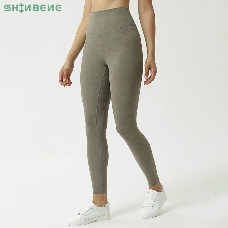

SHINBENE DREAM CAMO Naked-feel Printed Sport Workout Athletic Leggings Women 4-Ways Stretchy Fitness Yoga Gym Leggings Tights, Camel camo