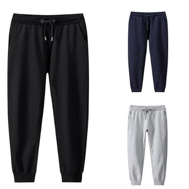 

Men Casual Pants Solid Baggy Loose Elastic Pants Cotton Sweatpants Casual Trousers Black Blue Grey Plus Size 4XL 5XL