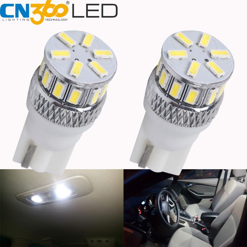 

CN360 2PCS New Style SMD3014 T10 W5W 168 194 Car Light LED Auto Door Mirror License Plate Parking Width Reading Dome Corner Bulb, As pic