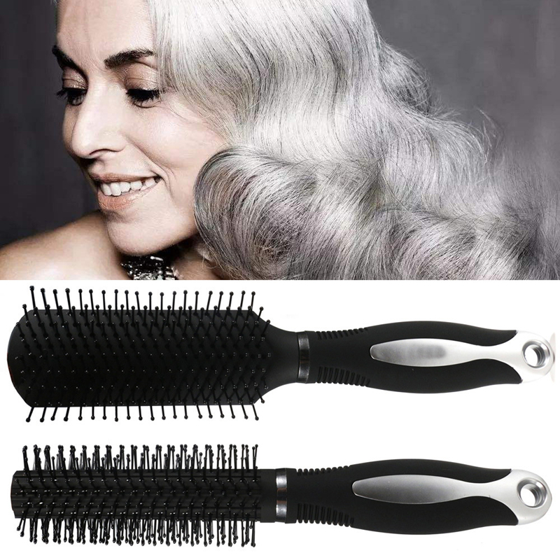 

2pcs Metal Base ABS Material Roll Comb Curly Hair Hairdressing Tools Men and Women Anti-Static Styling Hairdressing Comb