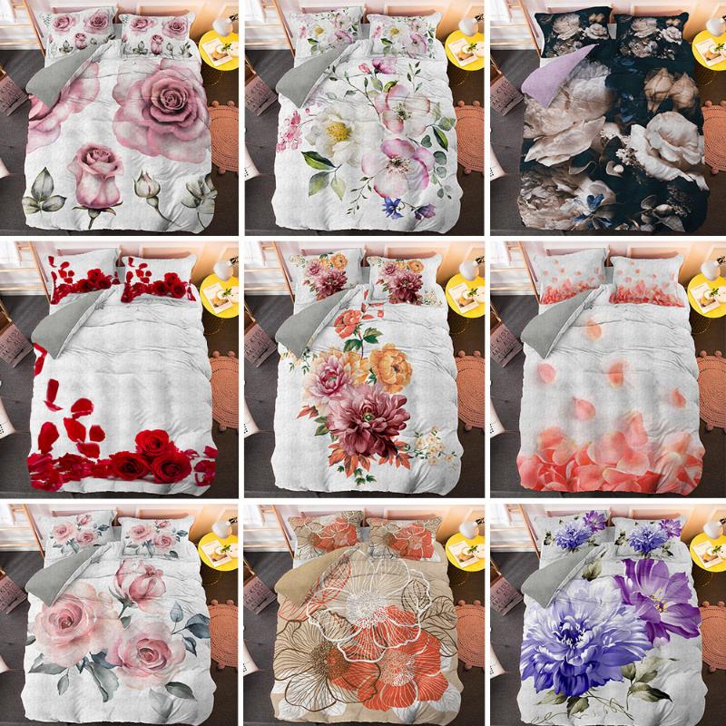 

Floral Pattern Luxury Bedding Set Duvet Cover Sets Comfortable Quilt Covers King Single Queen King Size Bedclothes Customize, Bss257